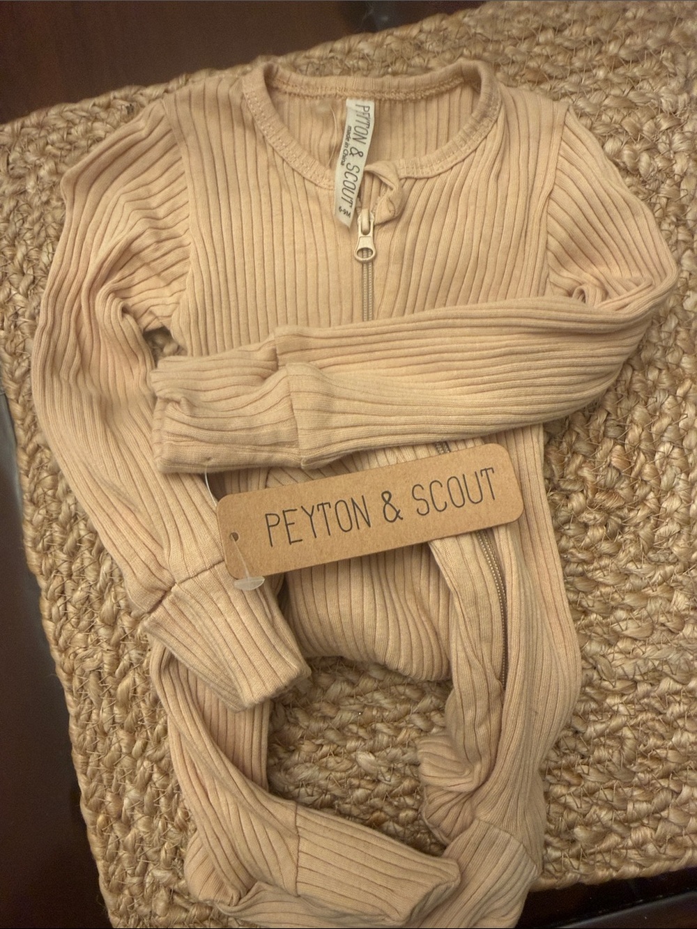 Peyton & Scout Ribbed Zip One-Piece in Camel